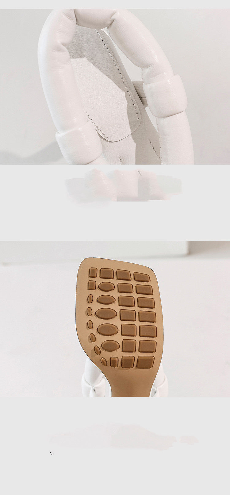 Nipped Sheepskin Sandals with Toe High Heels