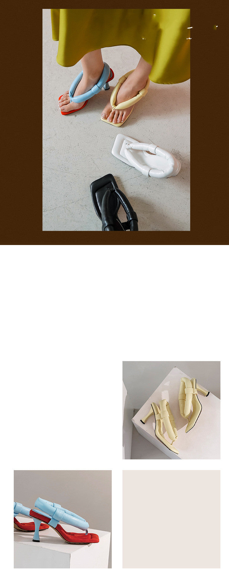 Nipped Sheepskin Sandals with Toe High Heels