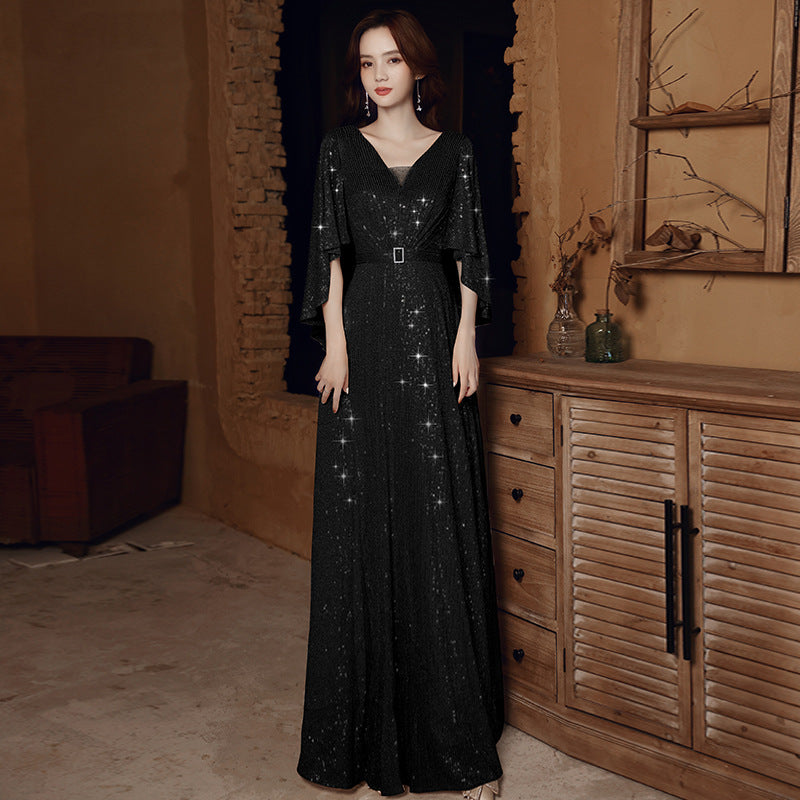 New Temperament Golden Dignified Atmosphere Dress