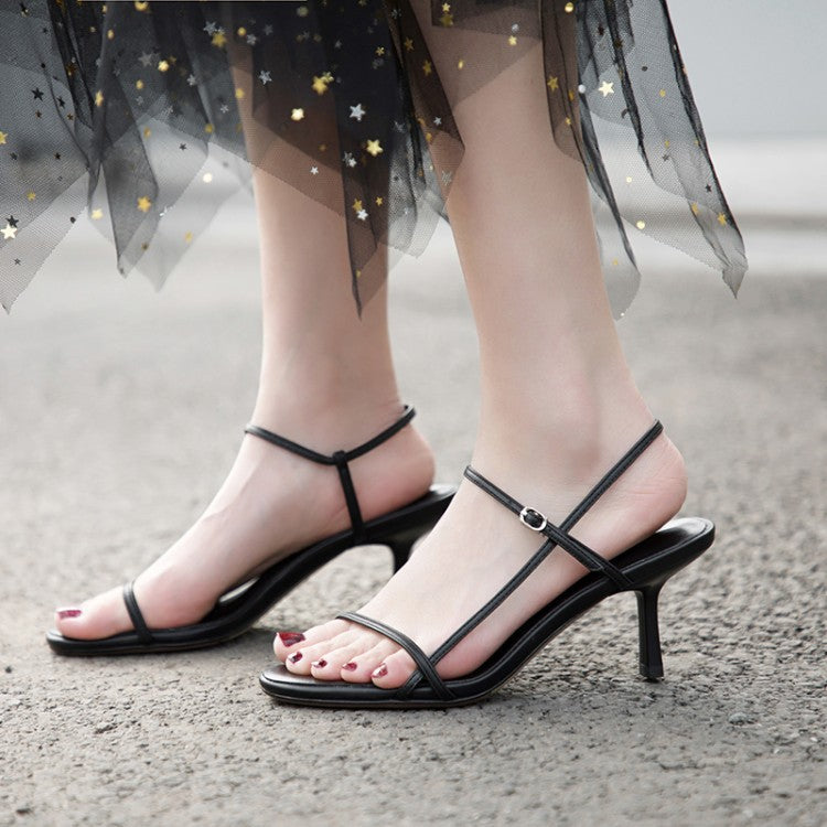 New round peep-toe sandals for women