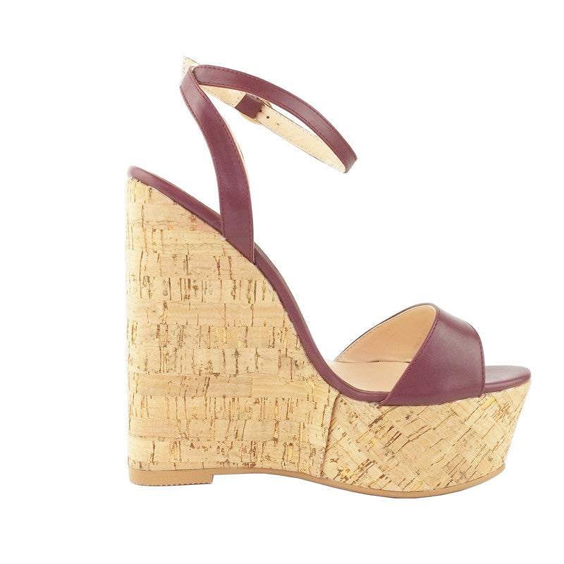 Wood Wedge Platform Sandals