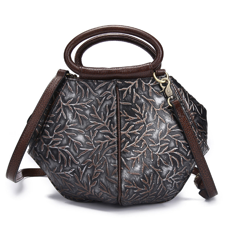 Rubbed retro shoulder bag