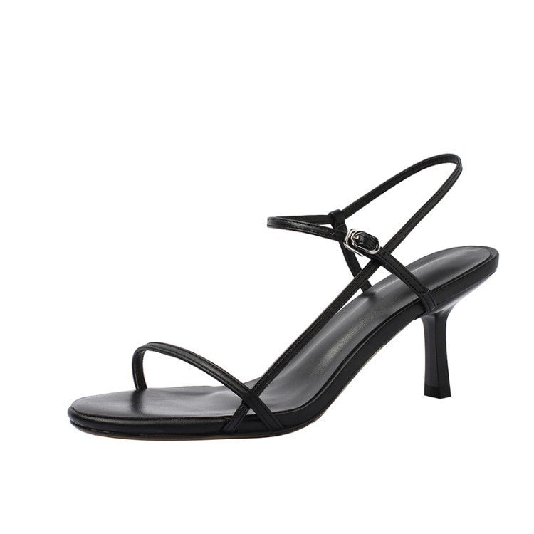 New round peep-toe sandals for women