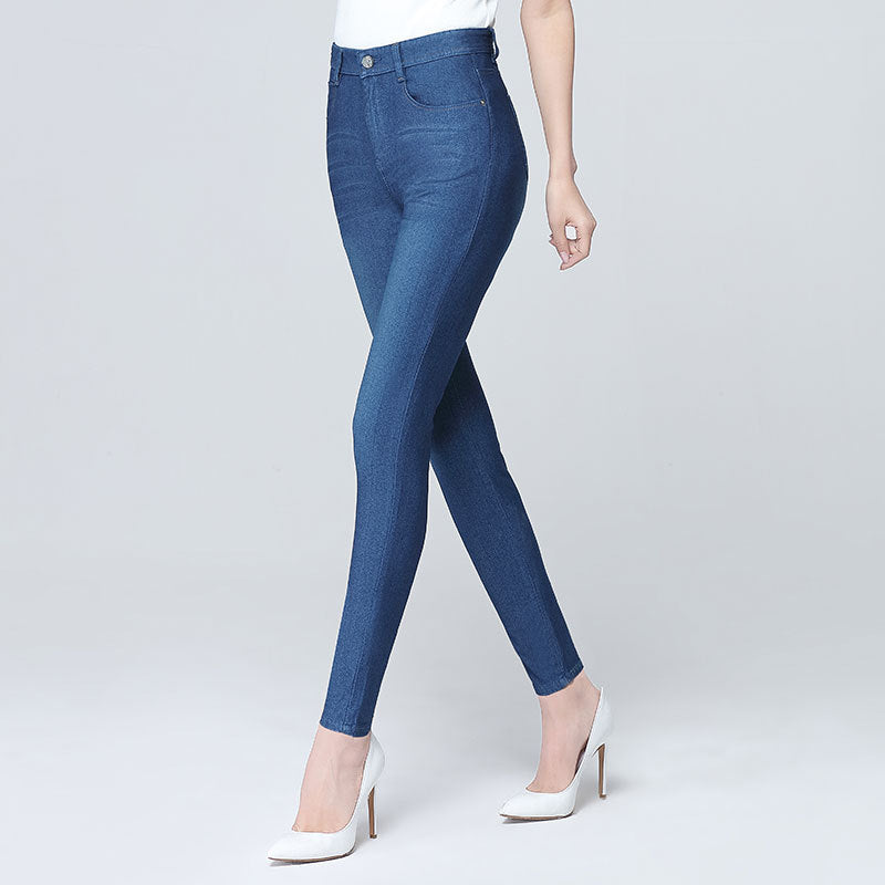 Fashion Simple Ladies Ice Silk Soft Jeans