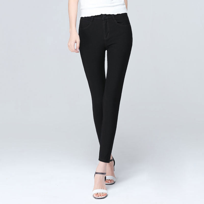 Fashion Simple Ladies Ice Silk Soft Jeans