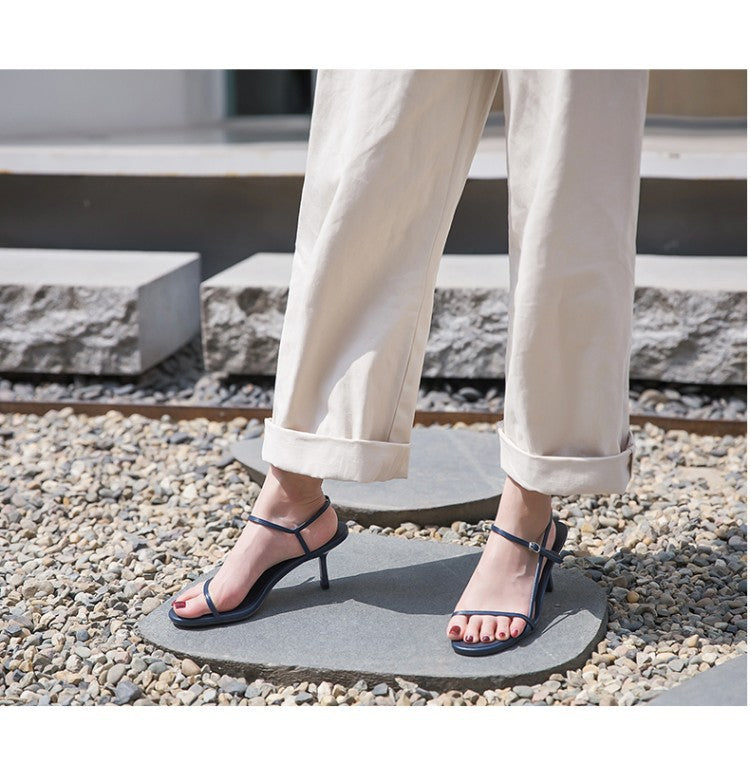 New round peep-toe sandals for women