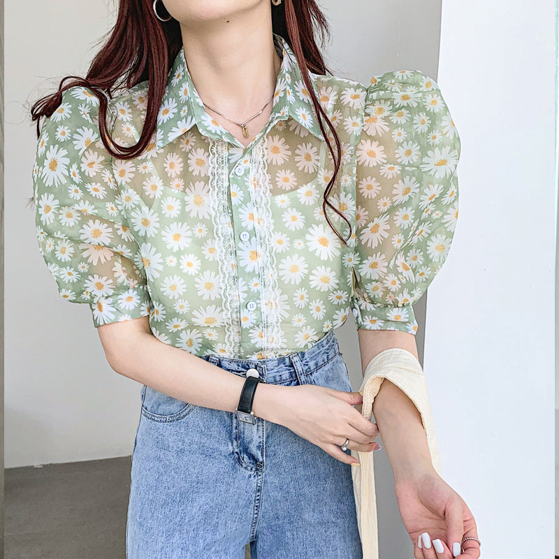 Ladies Daisy Chiffon Shirt