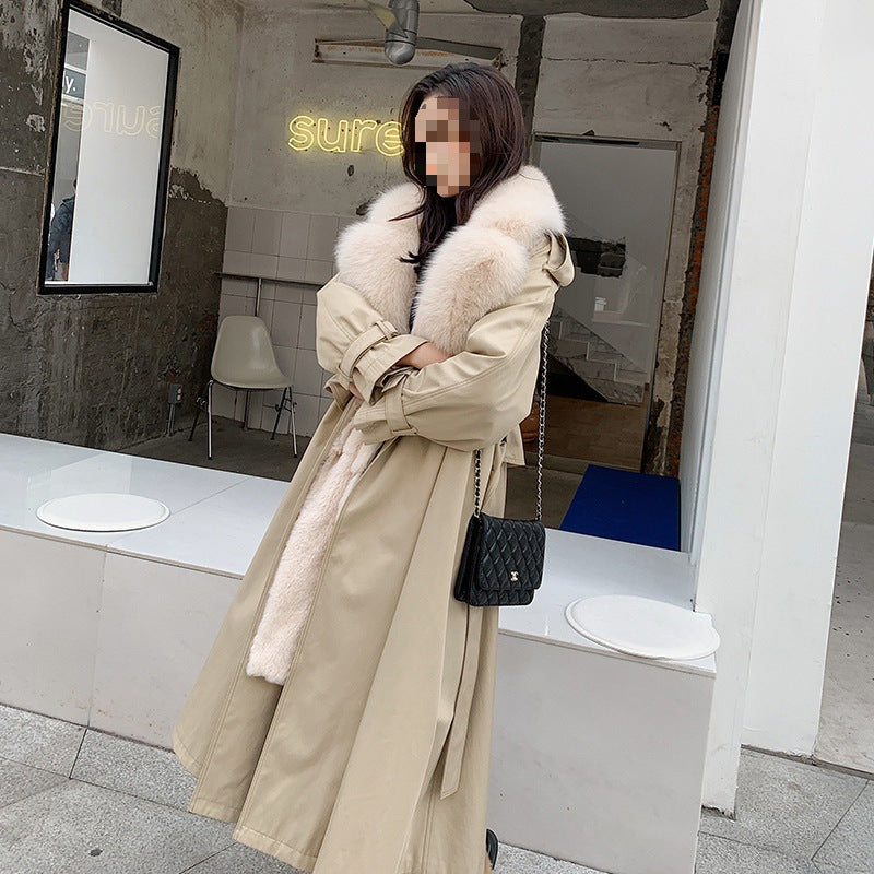 Women's Medium Length Detachable Trench Style Overcoat