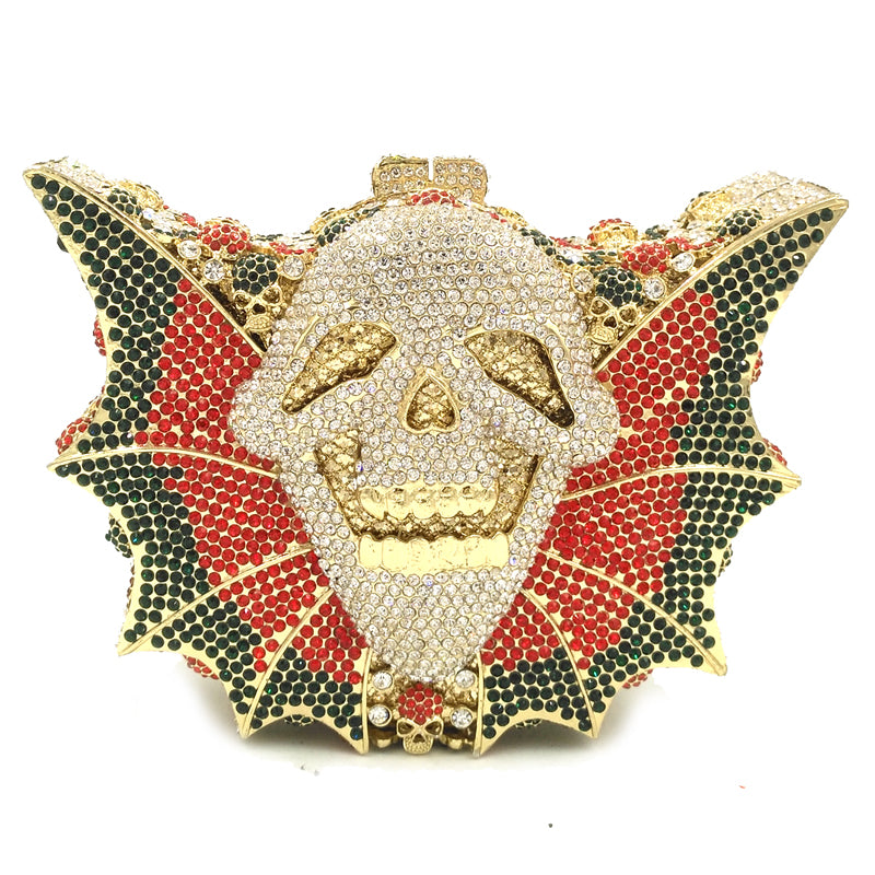 Halloween Crystal Women's Bag Skull Bat