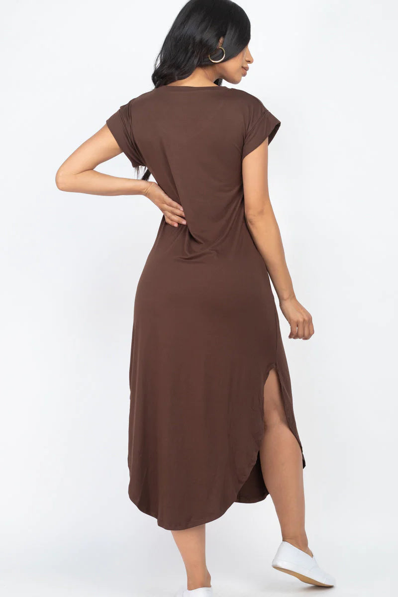 Cap Sleeve V Neck Maxi Dress (CAPELLA)