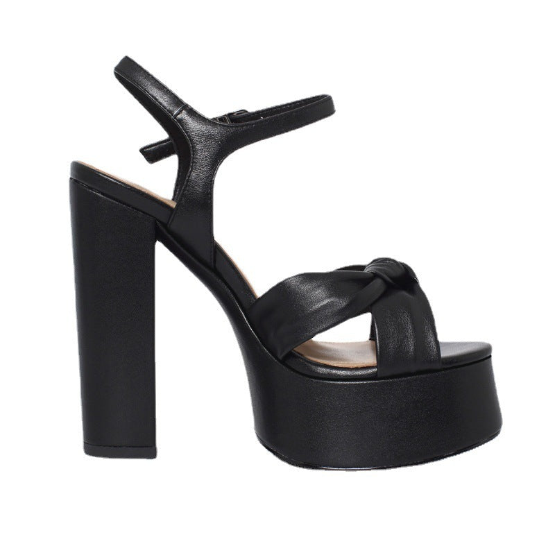 Toe Thick Heel Sandals Sexy One-line Buckle Fashion Women's Shoes