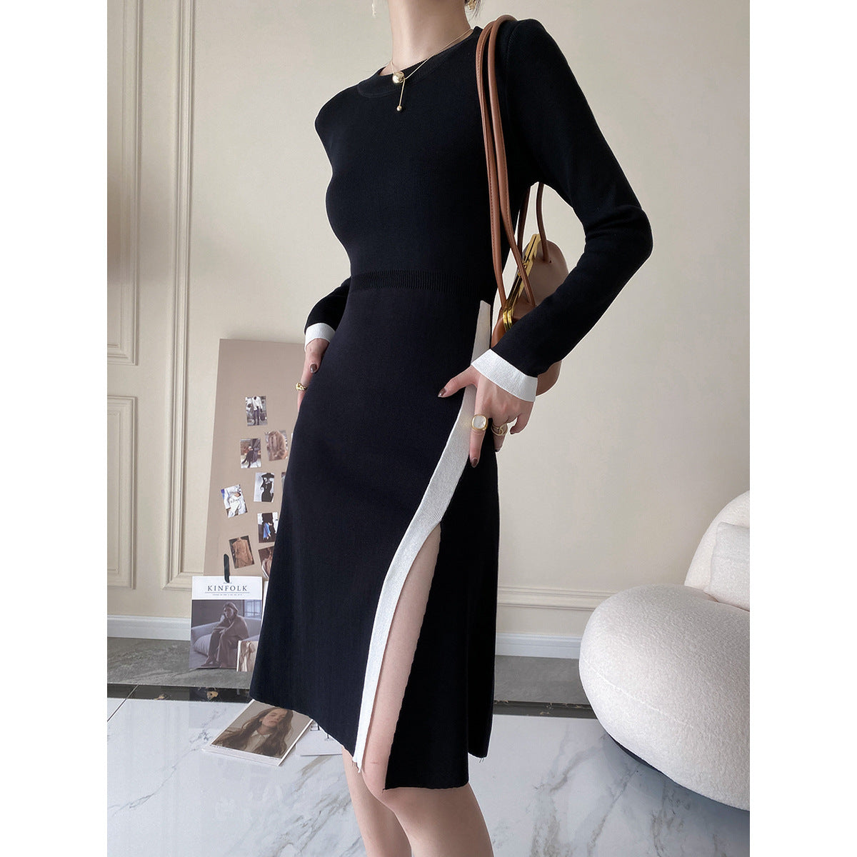 Slim Fit Design Light Familiar Dress