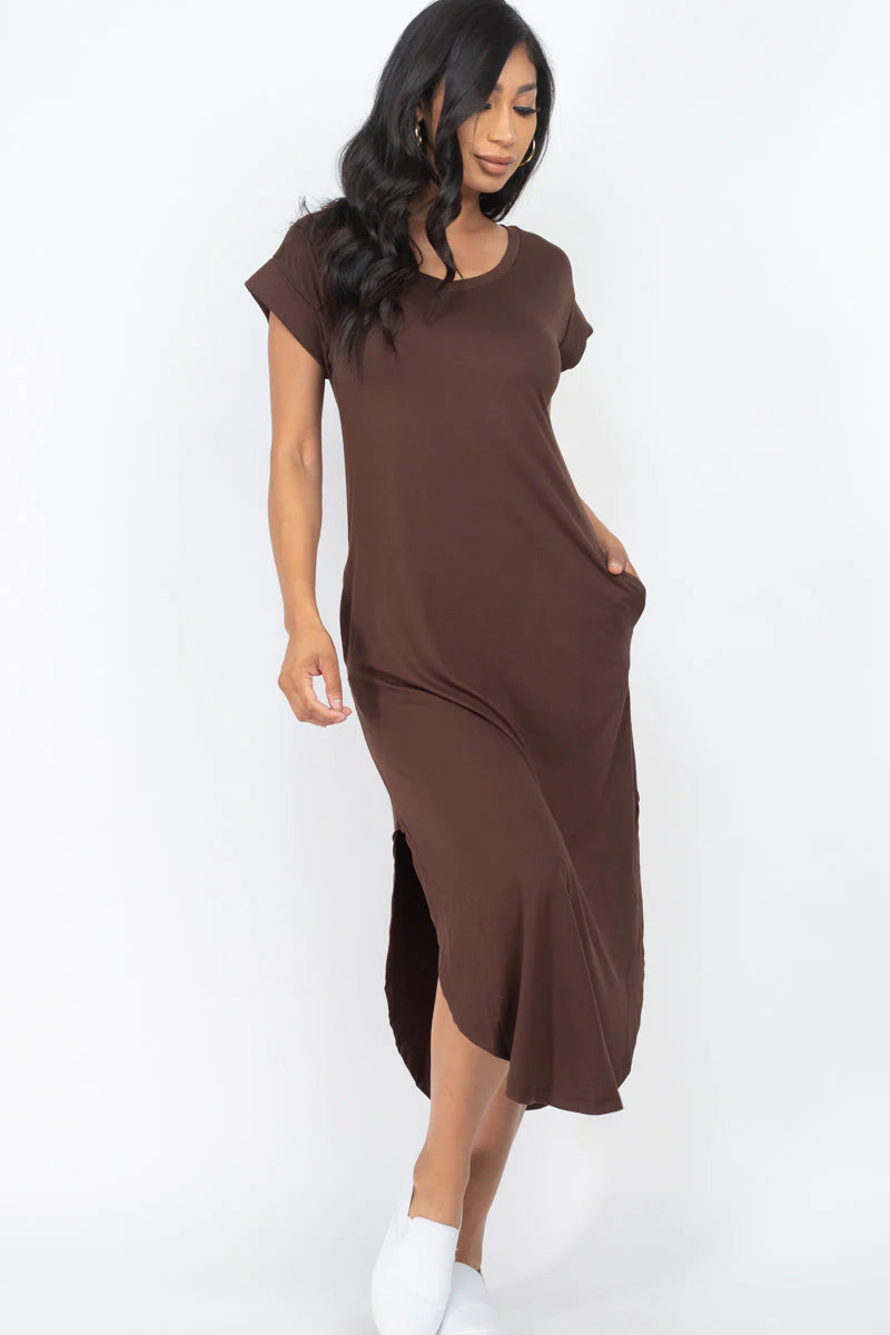 Cap Sleeve V Neck Maxi Dress (CAPELLA)