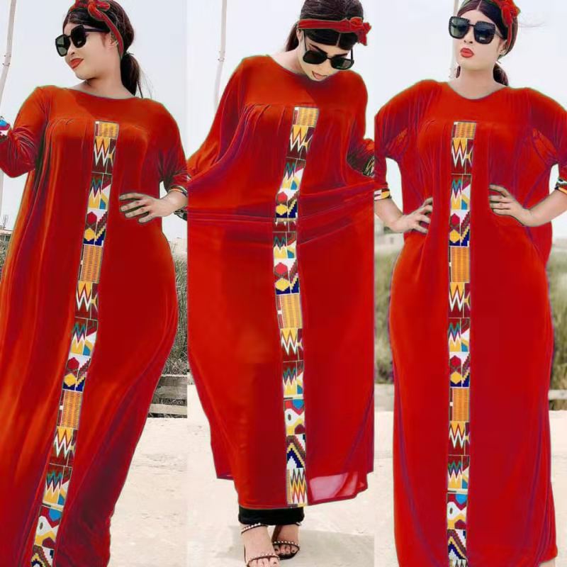 Elegant Dresses Plus Size African Vestidos With Inner Dress