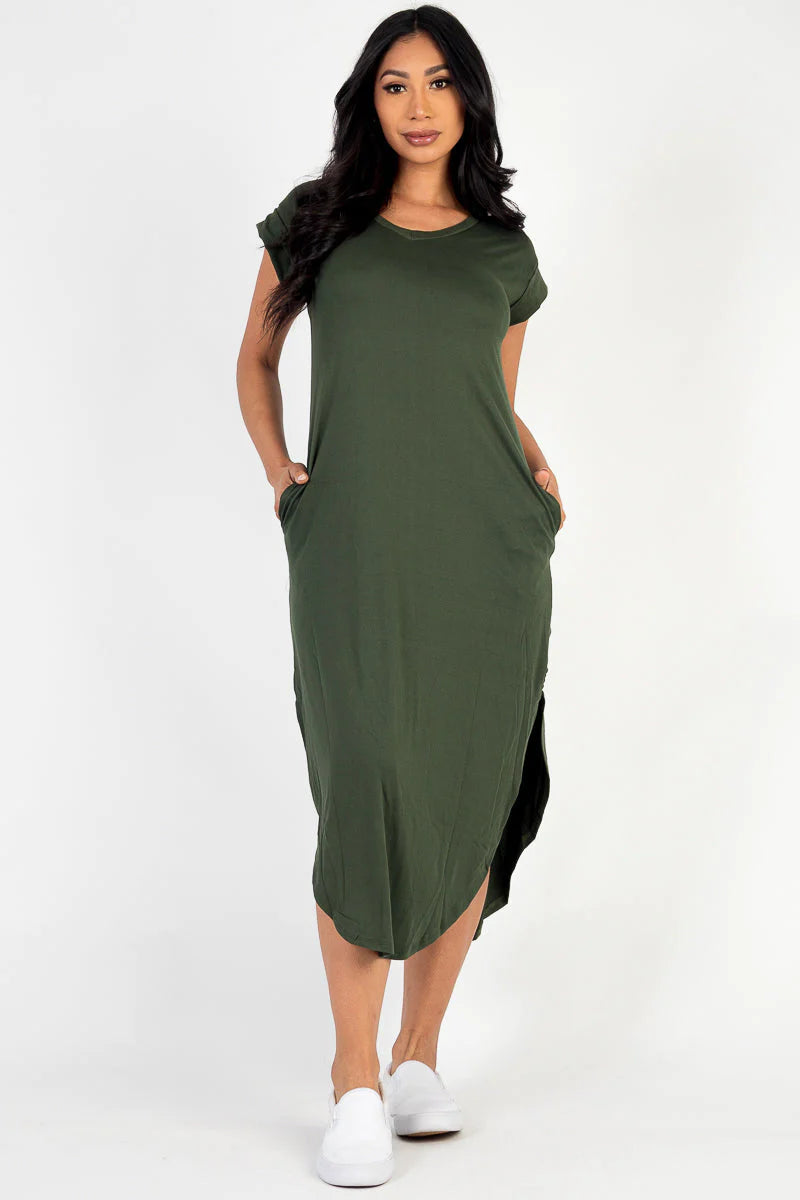 Cap Sleeve V Neck Maxi Dress (CAPELLA)