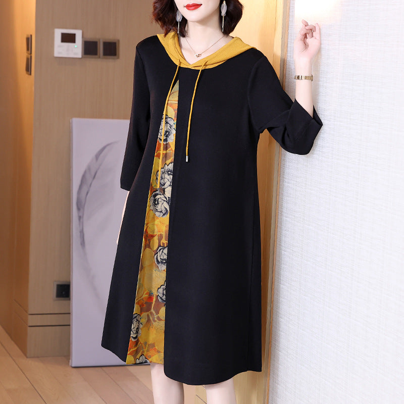 Western Style Age-reducing Little Black Knitted Dress