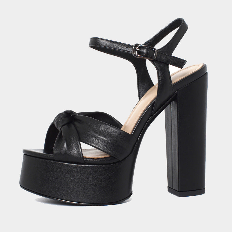 Toe Thick Heel Sandals Sexy One-line Buckle Fashion Women's Shoes