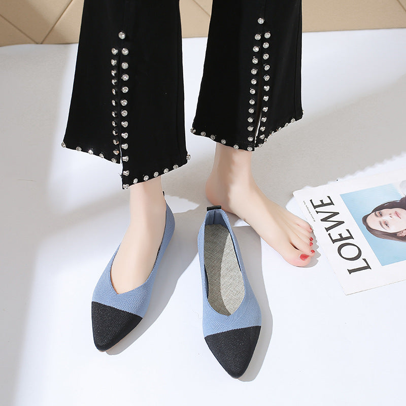 New Soft Bottom Low-cut Pointed Breathable Flat Shoes