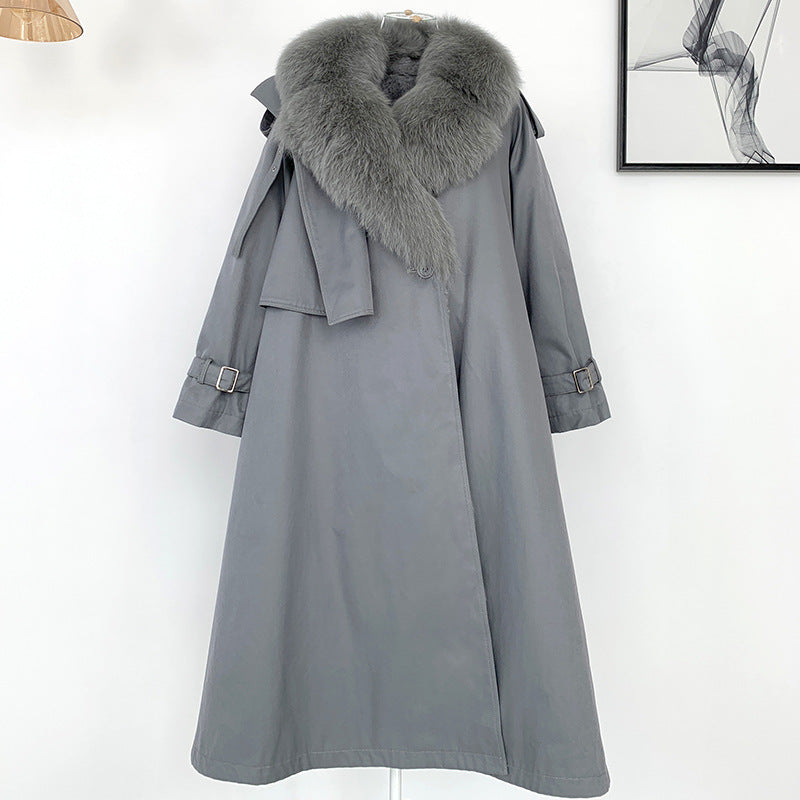 Women's Medium Length Detachable Trench Style Overcoat