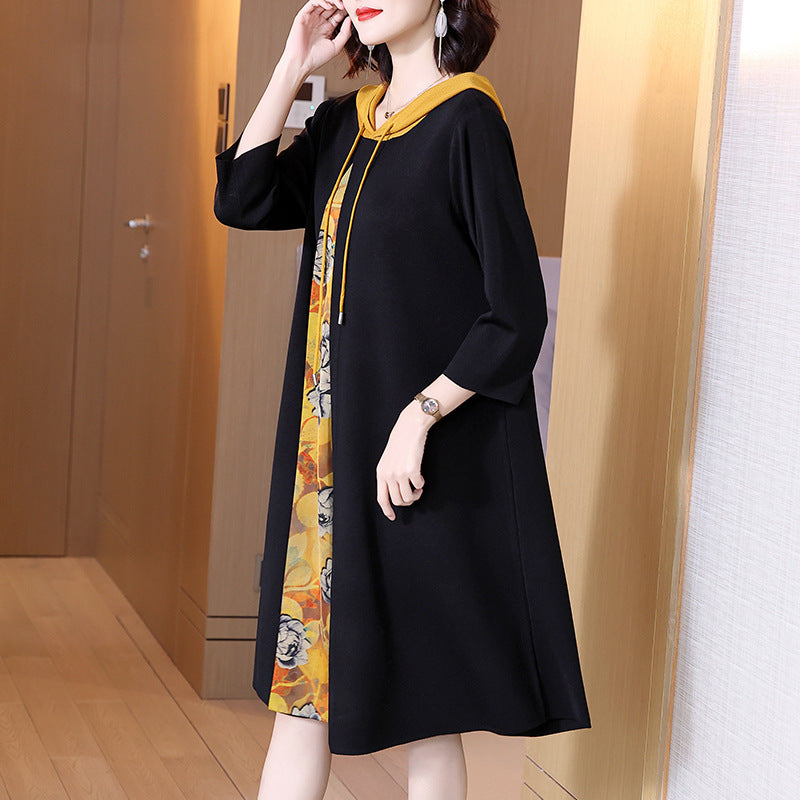 Western Style Age-reducing Little Black Knitted Dress