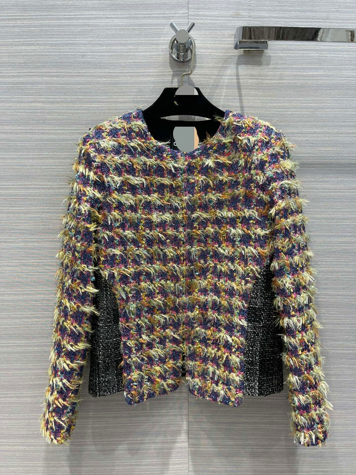 Small Fragrance Pattern Patchwork Woven Jacket