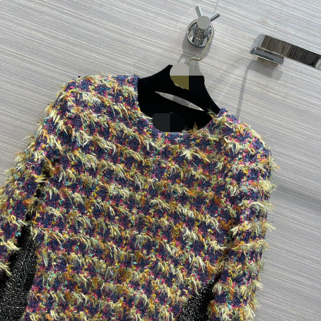 Small Fragrance Pattern Patchwork Woven Jacket