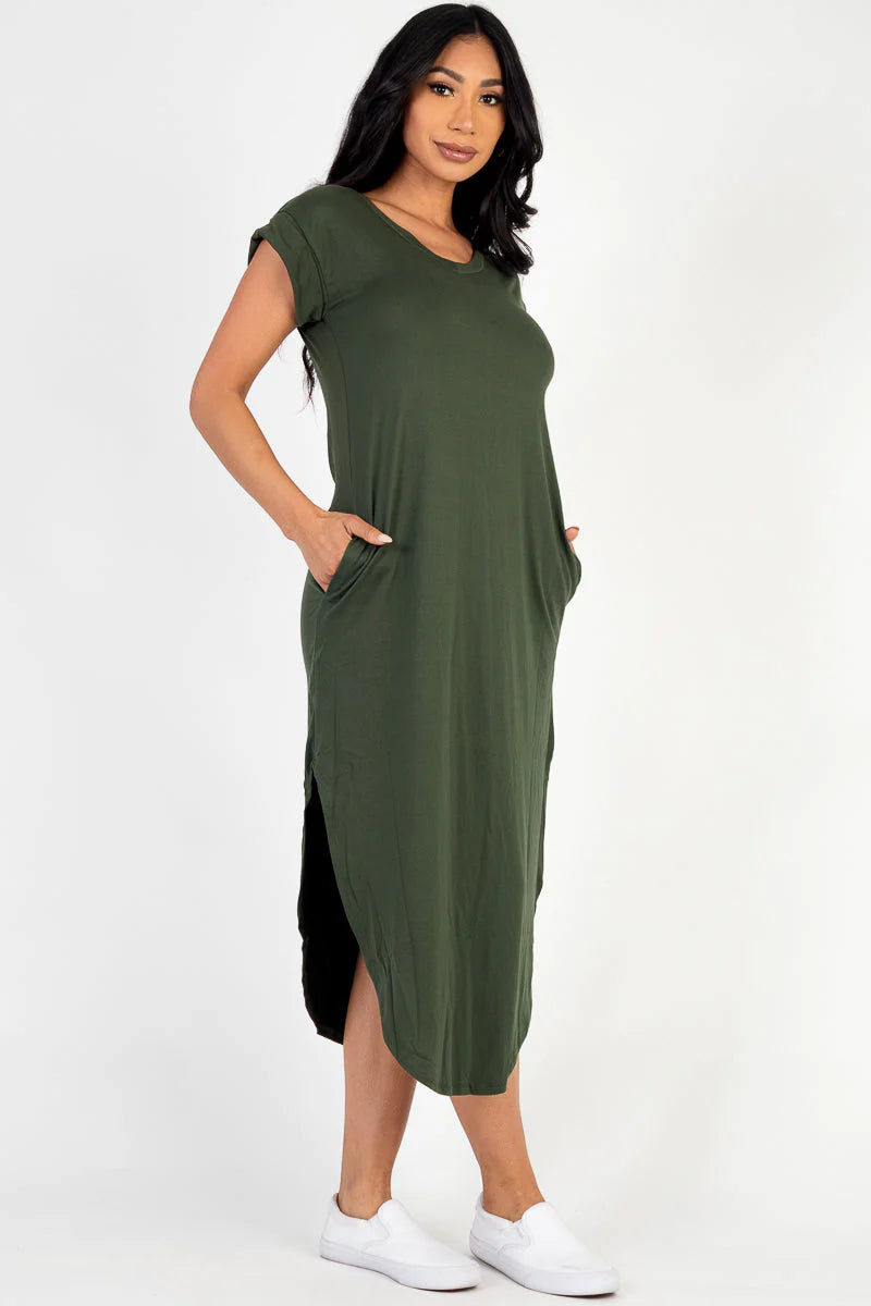 Cap Sleeve V Neck Maxi Dress (CAPELLA)