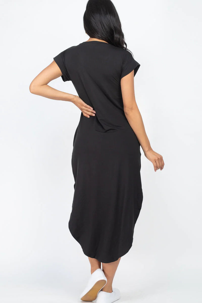 Cap Sleeve V Neck Maxi Dress (CAPELLA)