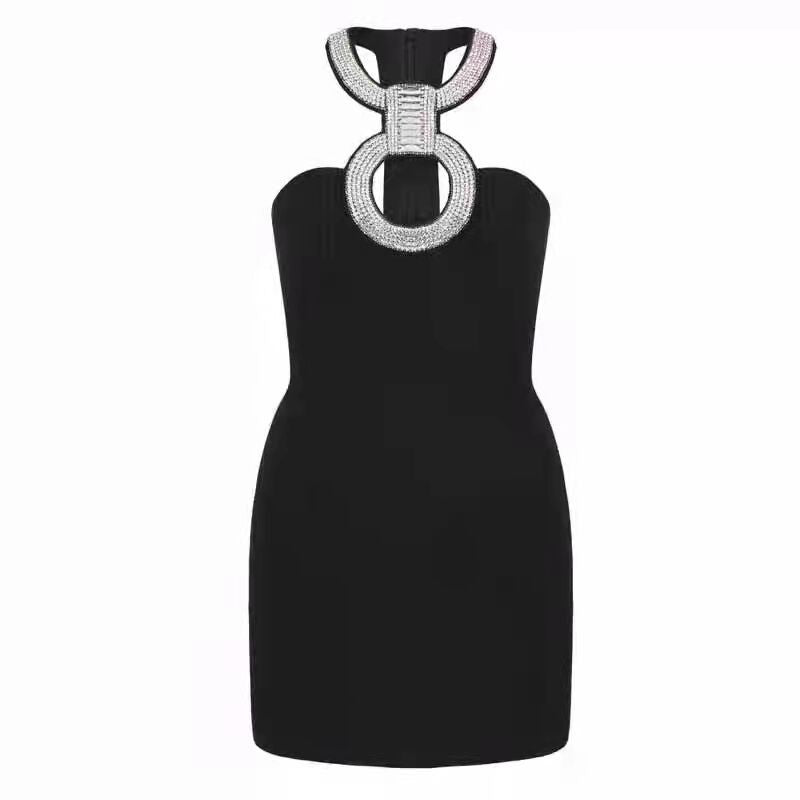 Women's Sleeveless Diamond Slim Dress Bandage