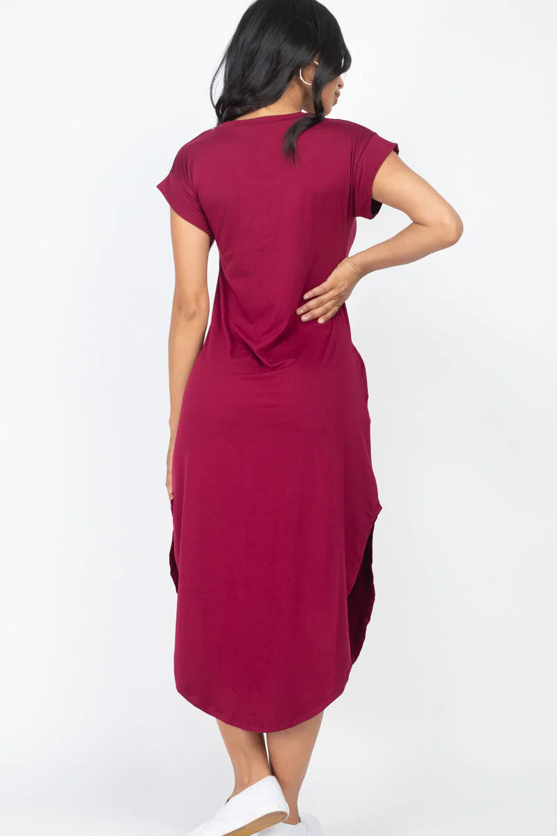 Cap Sleeve V Neck Maxi Dress (CAPELLA)