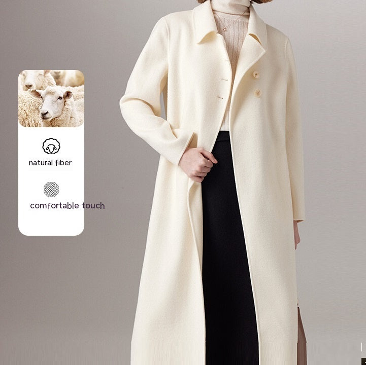 High-end Long Slim-fit Woolen Coat Wool Overcoat Women