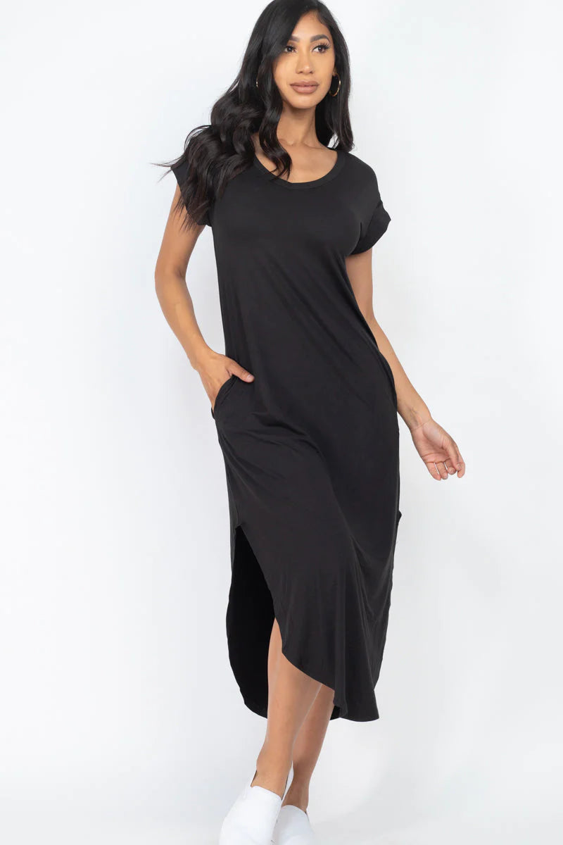 Cap Sleeve V Neck Maxi Dress (CAPELLA)