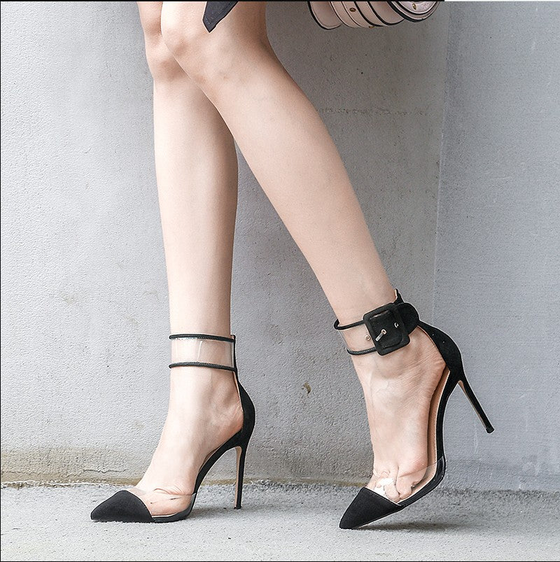 Women's Leather Versatile Slim High Heels