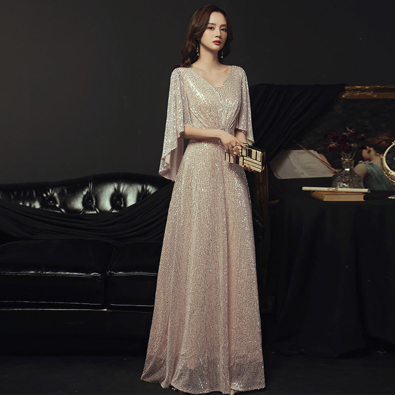 New Temperament Golden Dignified Atmosphere Dress