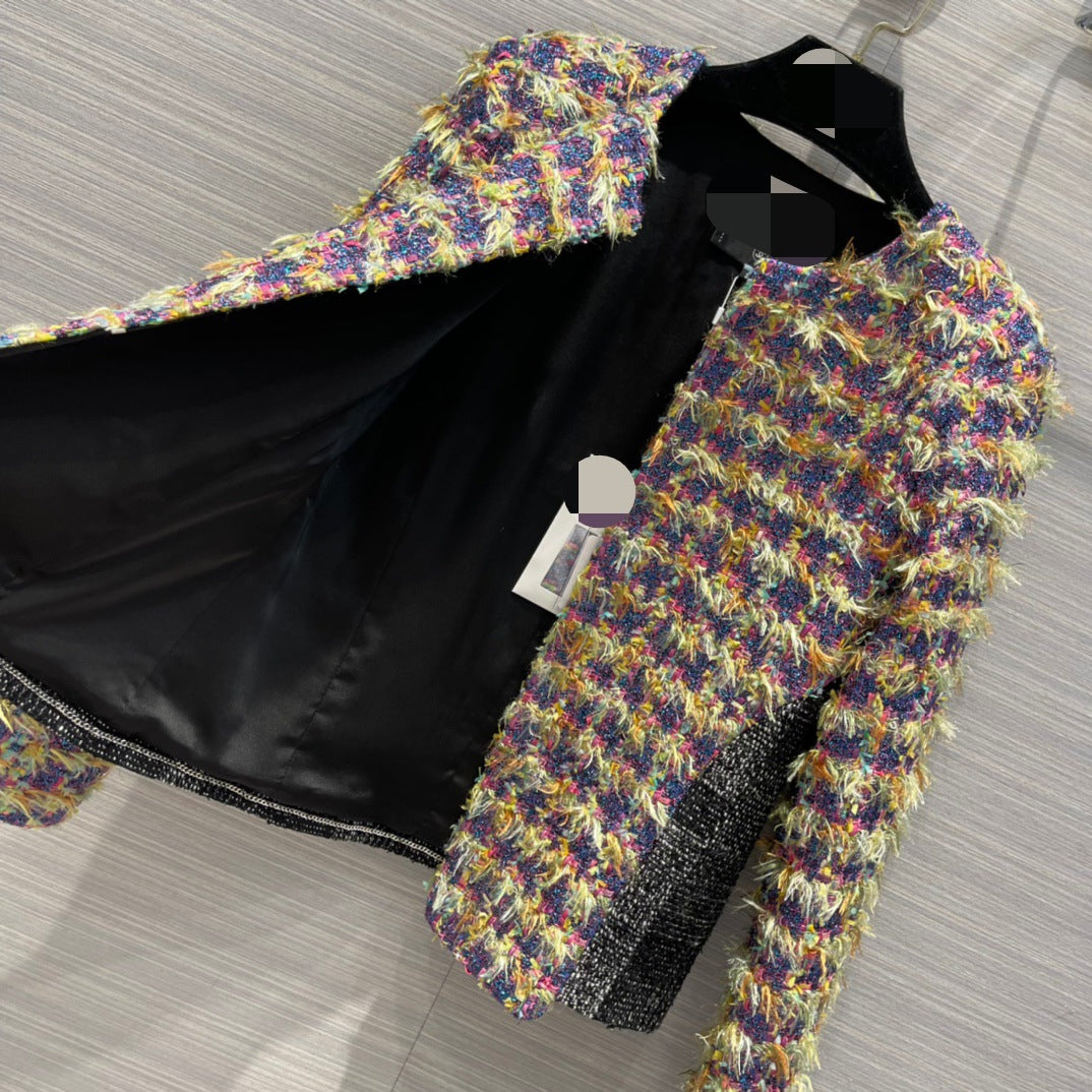 Small Fragrance Pattern Patchwork Woven Jacket